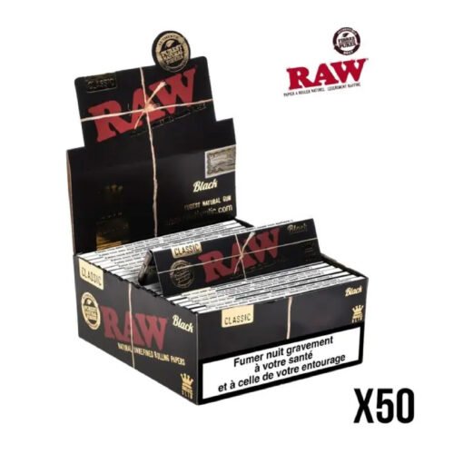 Boite Papier à rouler RAW Black Kingsize Slim 32 feuilles